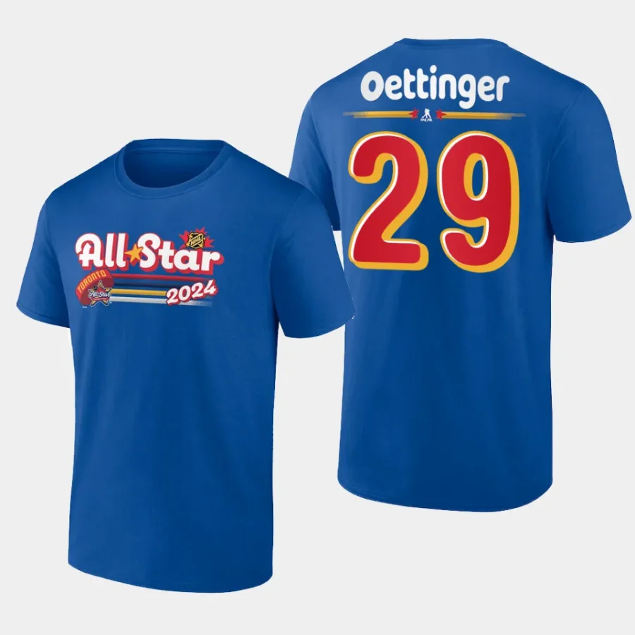 stars jake oettinger royal 2024 nhl all star name number t shirt