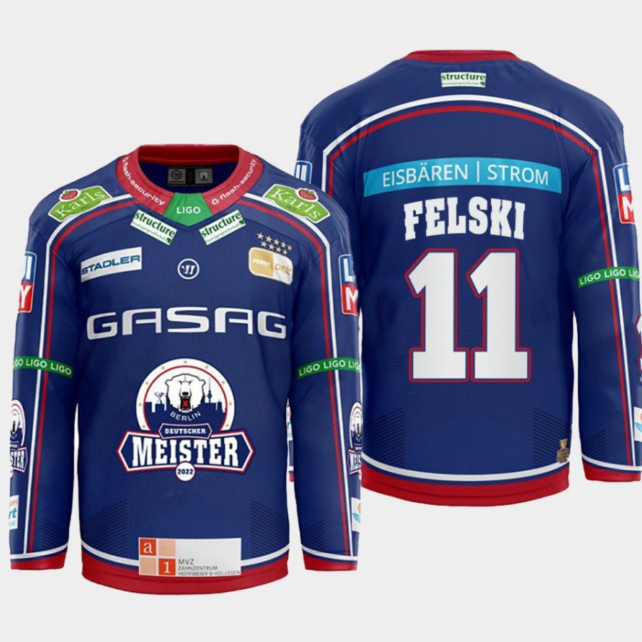 sven felski eisbaren berlin blue home hockey jersey