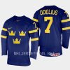 sweden calle odelius 2023 iihf world junior championship away jersey navy