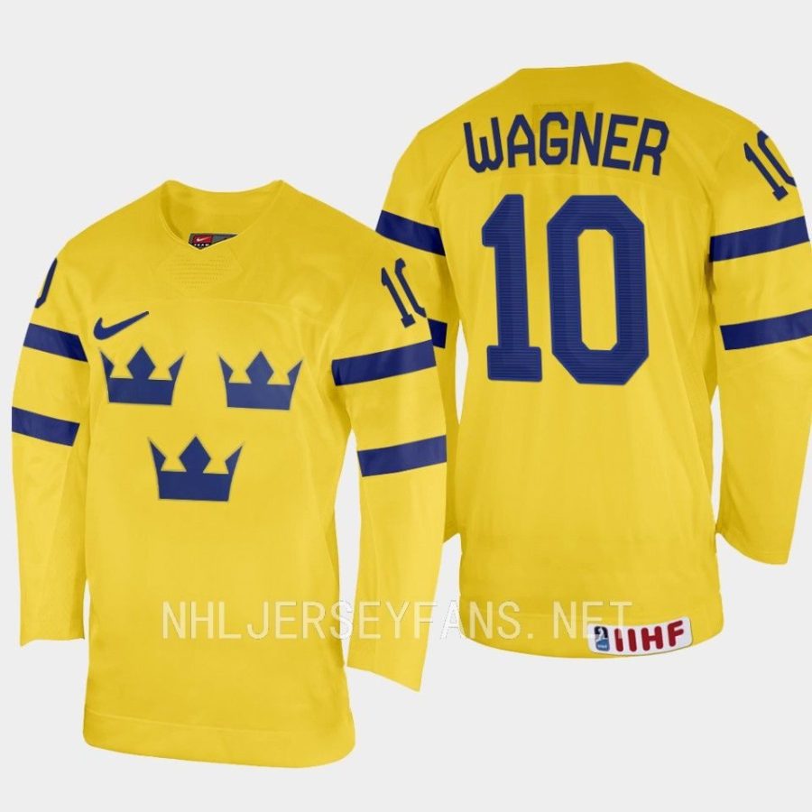 sweden fabian wagner 2023 iihf world junior championship home jersey yellow