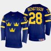 sweden hockey anton bengtsson 2022 iihf world championship away jersey navy