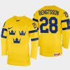 sweden hockey anton bengtsson 2022 iihf world championship home jersey yellow