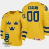 sweden hockey custom 2024 iihf world junior championship men jersey yellow