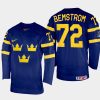 sweden hockey emil bemstrom 2022 iihf world championship away jersey navy