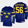 sweden hockey erik gustafsson 2022 iihf world championship away jersey navy