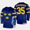 sweden hockey jacob johansson 2023 iihf world championship men away jersey navy