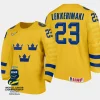 sweden hockey jonathan lekkerimaki 2024 iihf world junior championship men jersey yellow