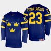 sweden hockey oliver ekman larsson 2022 iihf world championship away jersey navy