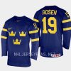 sweden isak rosen 2023 iihf world junior championship away jersey navy