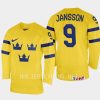 sweden ludvig jansson 2023 iihf world junior championship home jersey yellow