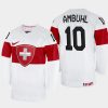 switzerland hockey andres ambuhl 2022 iihf world championship home jersey white