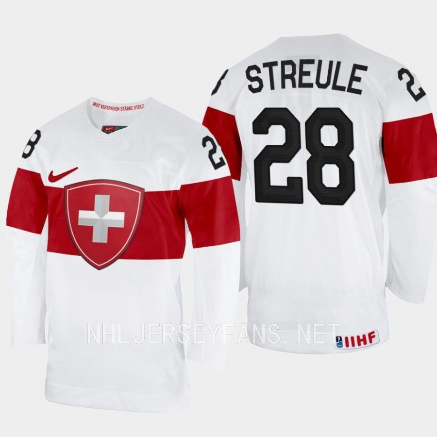 switzerland maximilian streule 2023 iihf world junior championship jersey white