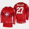 switzerland miles muller 2023 iihf world junior championship jersey red