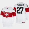 switzerland miles muller 2023 iihf world junior championship jersey white