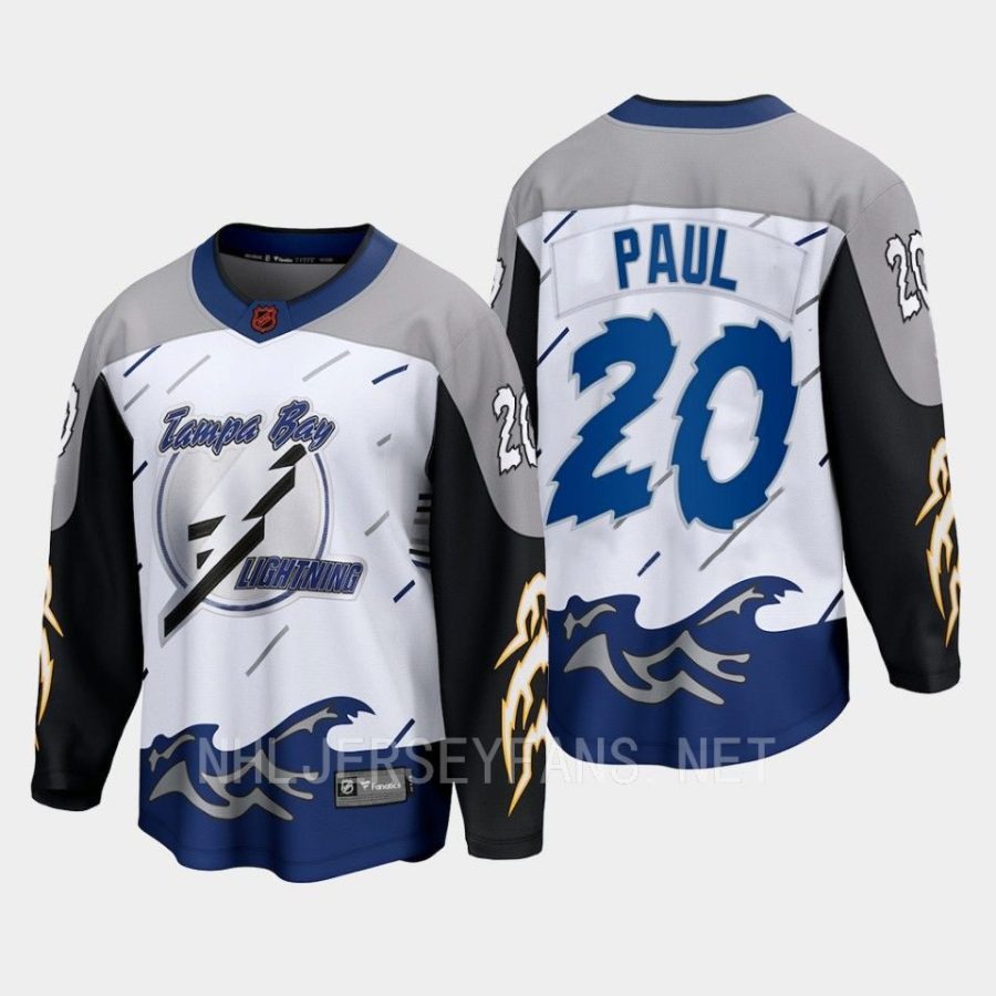 tampa bay lightning nick paul special edition 2.0 2022 breakaway retro jersey white