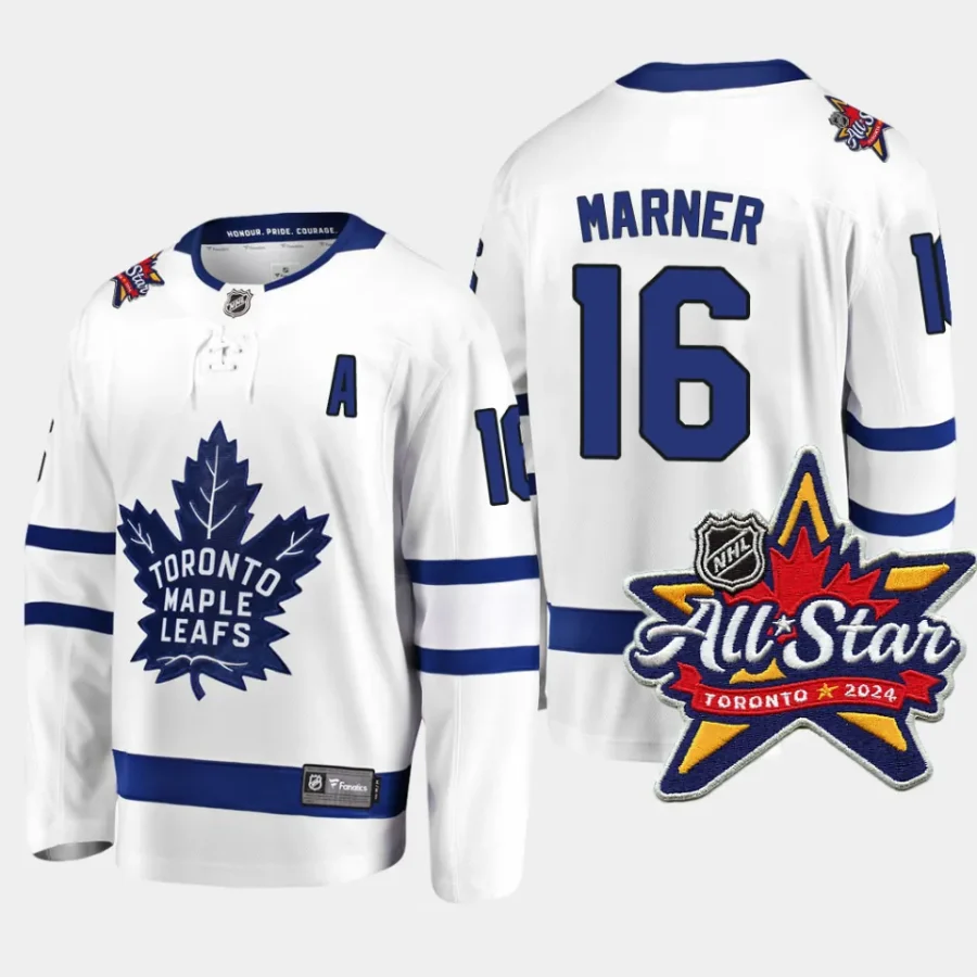 toronto maple leafs mitch marner 2024 nhl all star patch away breakaway player jersey white