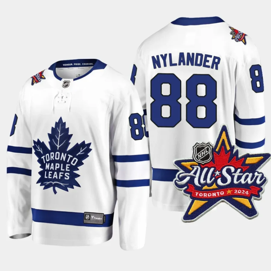 toronto maple leafs william nylander 2024 nhl all star patch away breakaway player jersey white