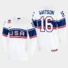 usa hockey austin watson 2022 iihf world championship home jersey white