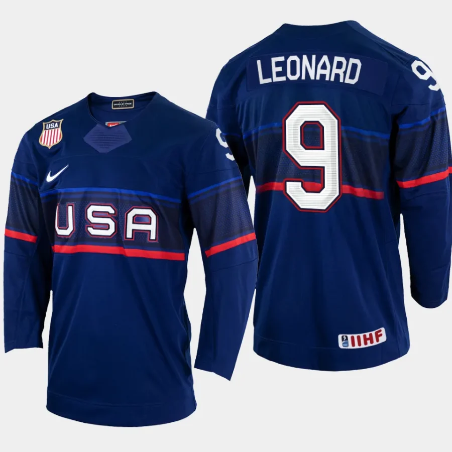 usa hockey ryan leonard away men 2023 nhl draft jersey navy