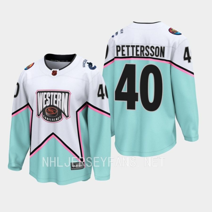 vancouver canucks elias pettersson 2023 nhl all star western conference jersey white