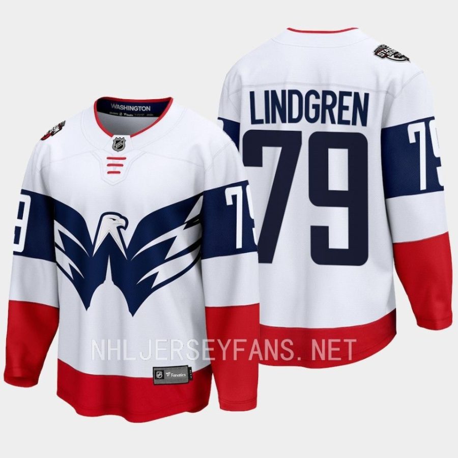 washington capitals charlie lindgren 2023 nhl stadium series breakaway player jersey white