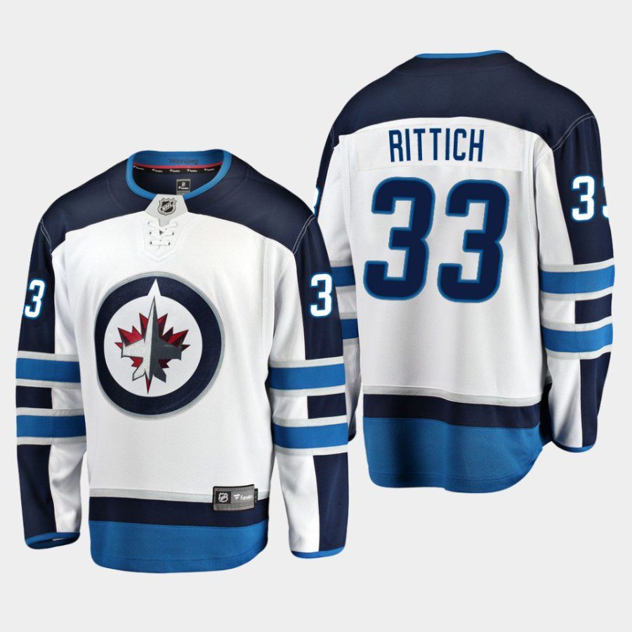 winnipeg jets david rittich away breakaway player jersey white