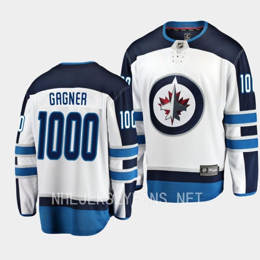 winnipeg jets sam gagner 1000th career game special jersey white