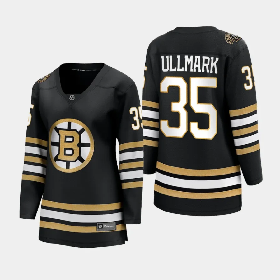 women bruins linus ullmark black 2023 24 100th anniversary premier breakaway player jersey