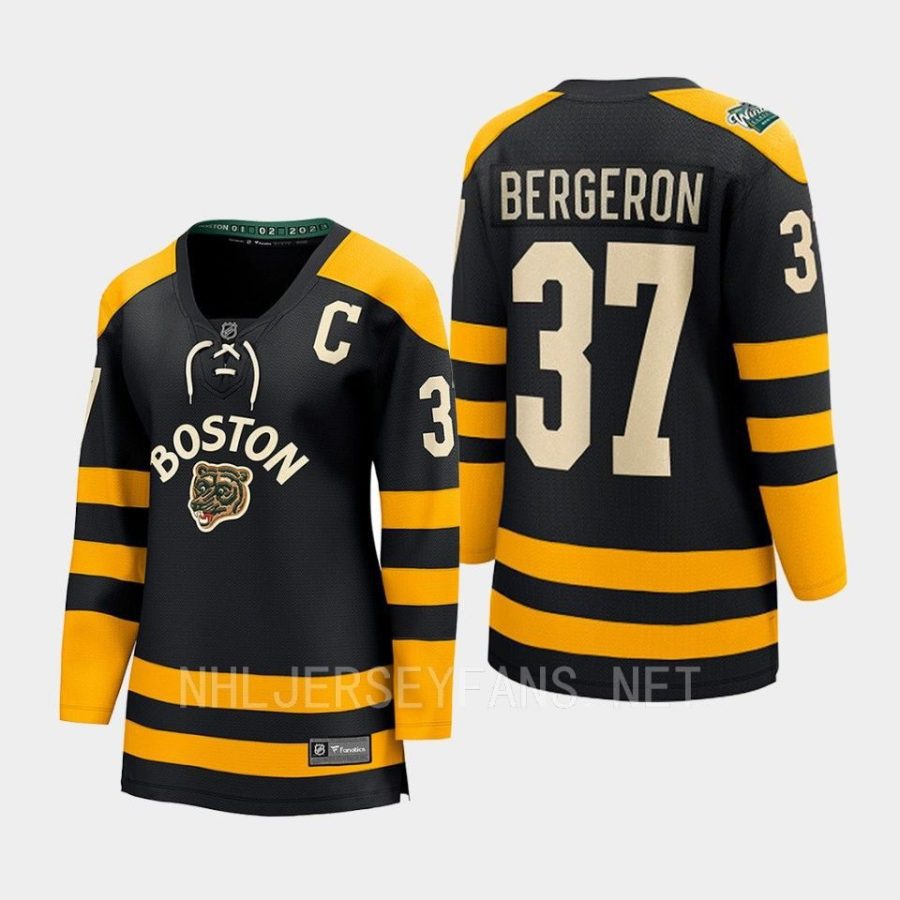 women bruins patrice bergeron black 2023 winter classic breakaway jersey