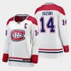 women canadiens nick suzuki white 2023 captain patch away jersey