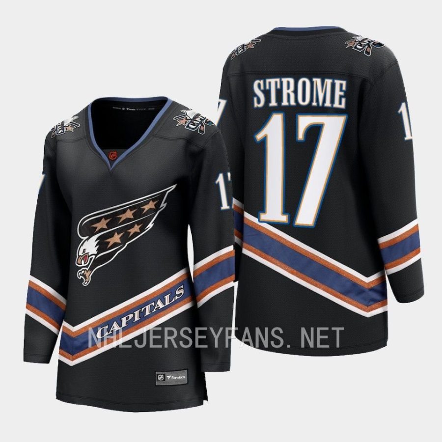 women capitals dylan strome black 2022 special edition 2.0 breakaway player retro jersey