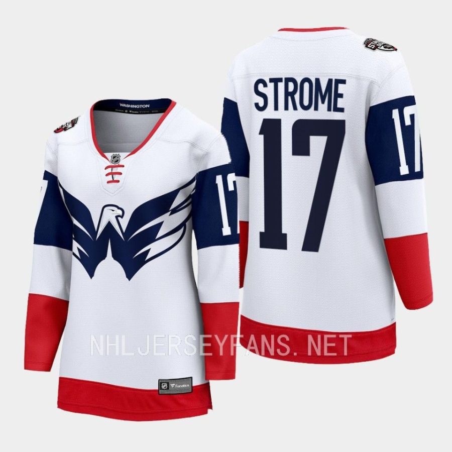 women capitals dylan strome white 2023 nhl stadium series breakaway player jersey