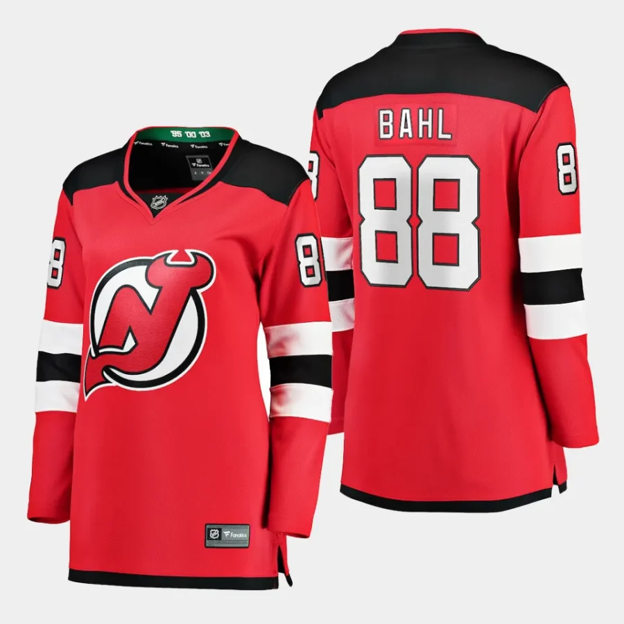 women devils kevin bahl red home breakaway player jersey