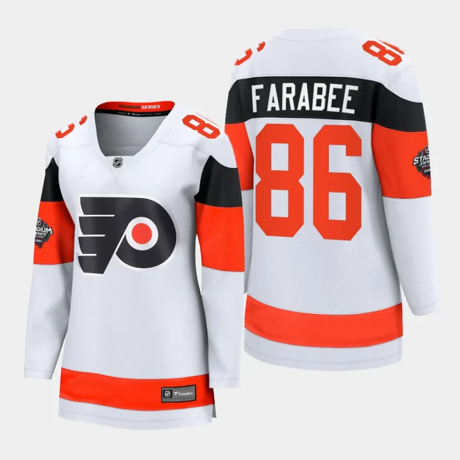 women flyers joel farabee white 2024 nhl stadium series breakaway player jersey