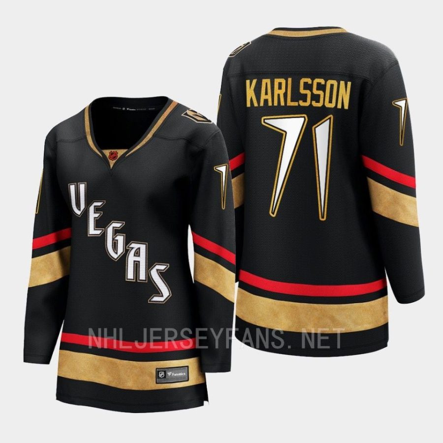 women golden knights william karlsson black 2022 special edition 2.0 breakaway retro jersey