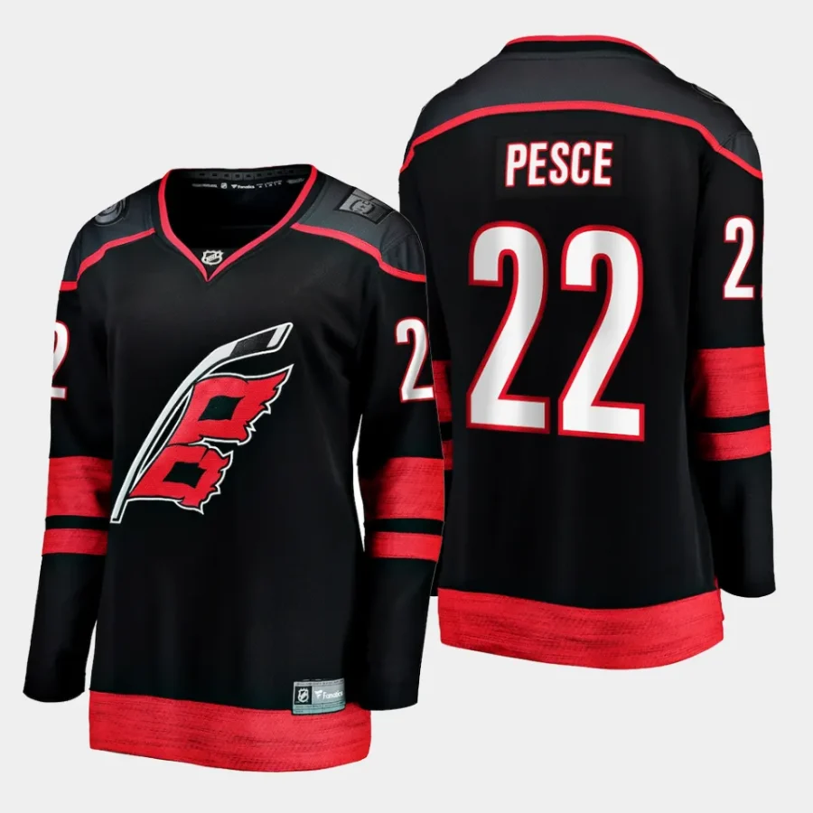 women hurricanes brett pesce black home breakaway player jersey