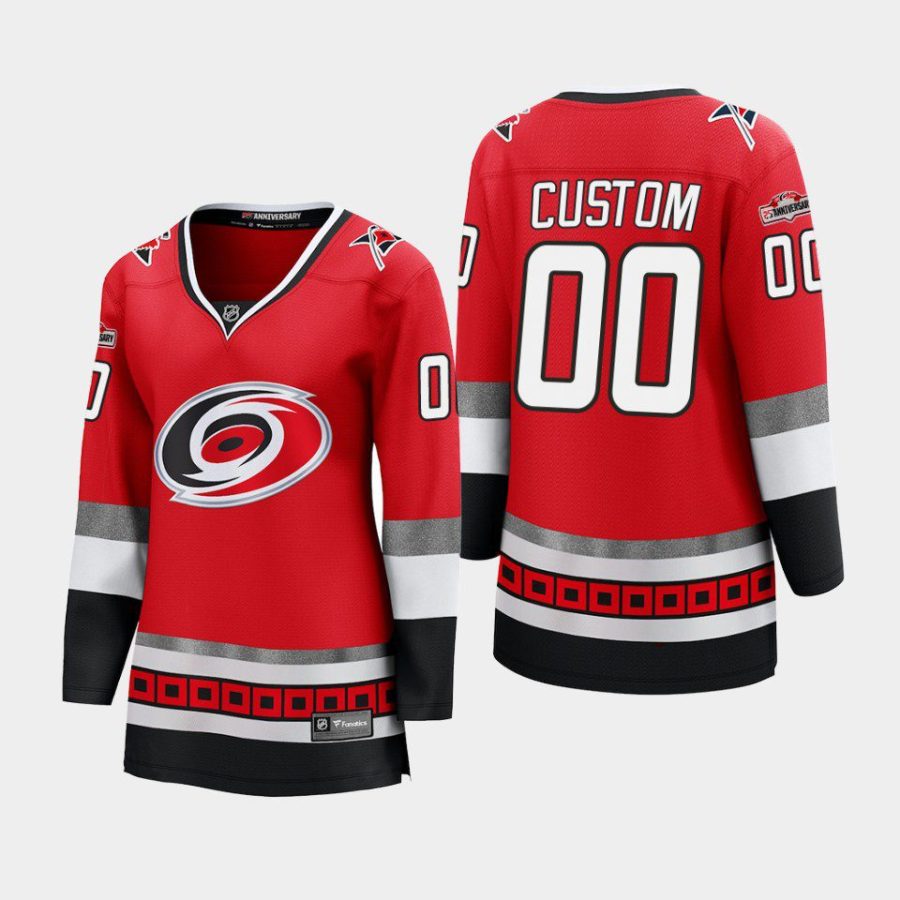 women hurricanes custom red 25th anniversary premier jersey