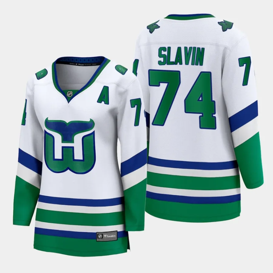 women hurricanes jaccob slavin white whalers premier breakaway jersey