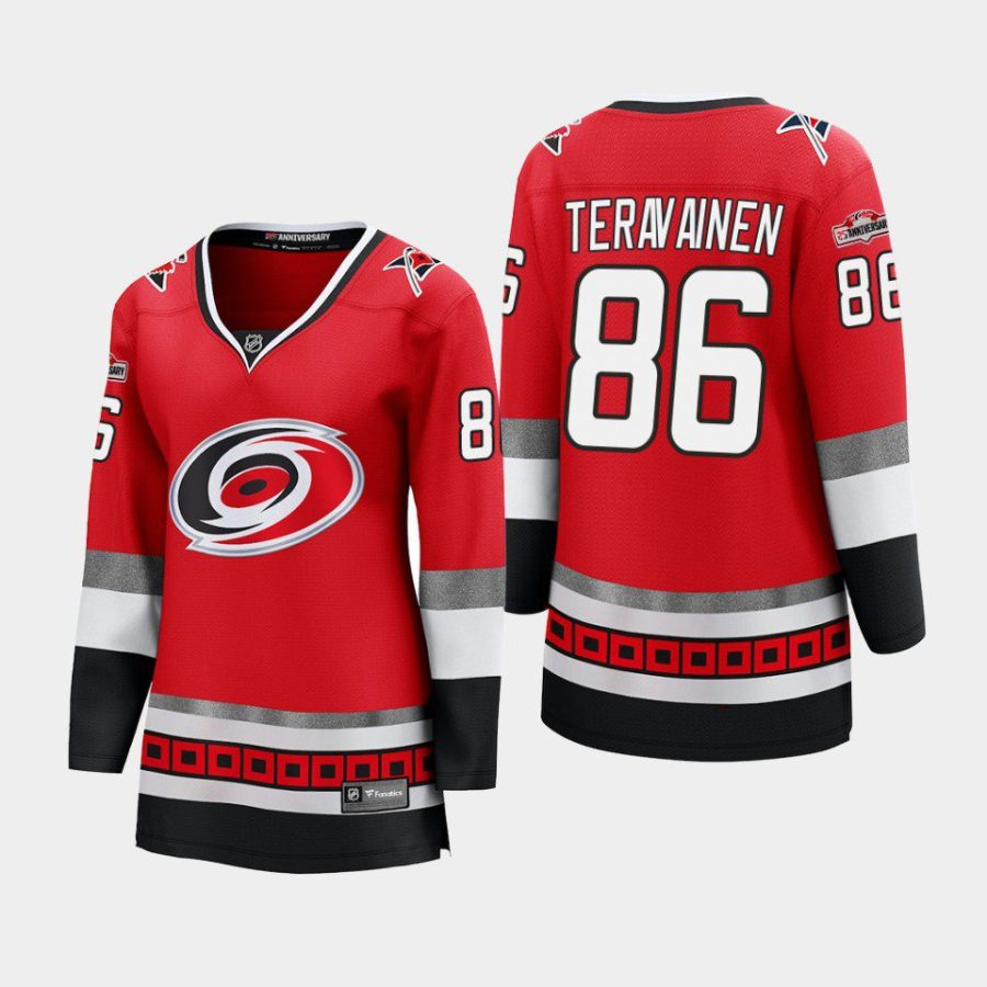 women hurricanes teuvo teravainen red 25th anniversary premier jersey