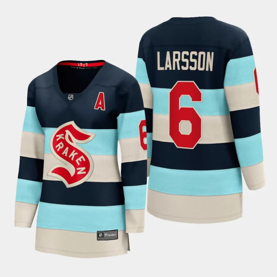 women kraken adam larsson blue 2024 nhl winter classic breakaway player jersey