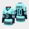 women kraken matthew beniers ice blue 2022 special edition 2.0 breakaway player retro jersey