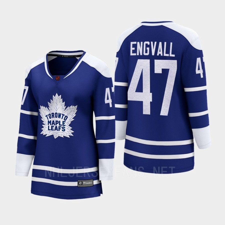 women maple leafs pierre engvall blue 2022 special edition 2.0 breakaway retro jersey