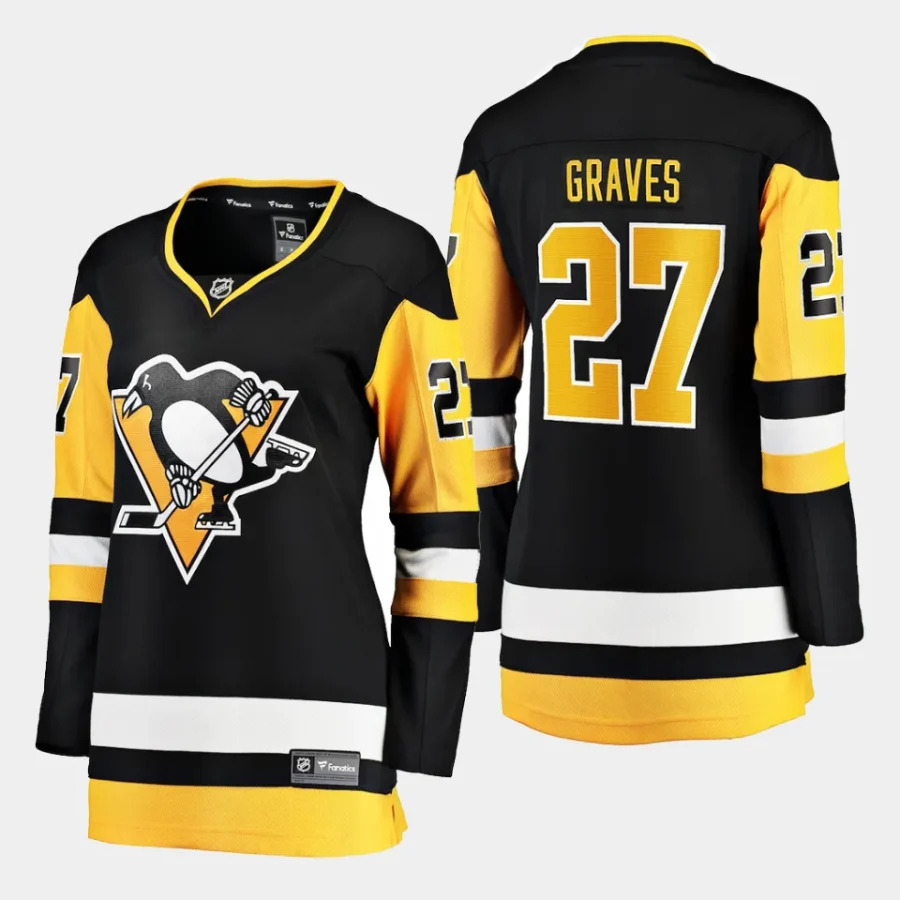 women penguins ryan graves black home breakaway player jersey