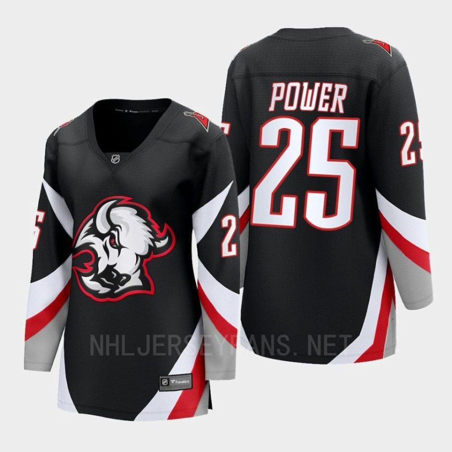 women sabres owen power black 2022 23 goathead third premier breakaway player jersey