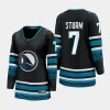 women sharks nico sturm black 2023 24 cali fin 3rd alternate breakaway player jersey