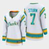 women sharks nico sturm white 2022 special edition 2.0 breakaway player retro jersey