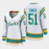 women sharks radim simek white 2022 special edition 2.0 breakaway player retro jersey