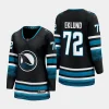 women sharks william eklund black 2023 24 cali fin 3rd alternate breakaway player jersey