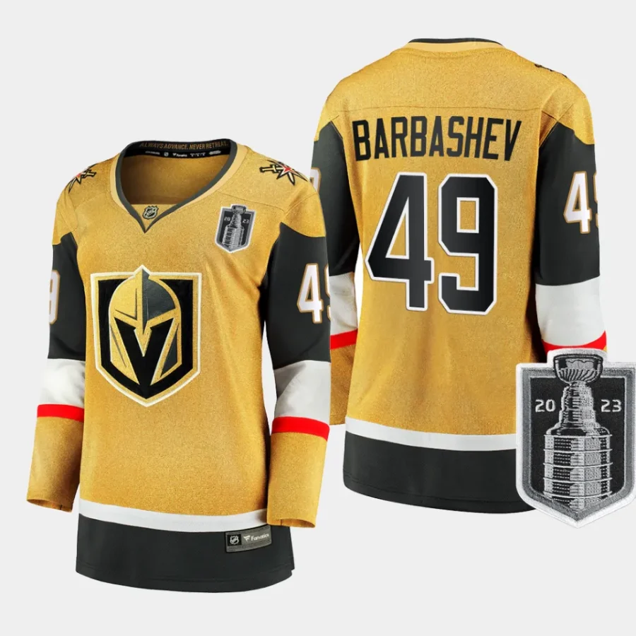 women vgk ivan barbashev gold 2023 stanley cup final home jersey