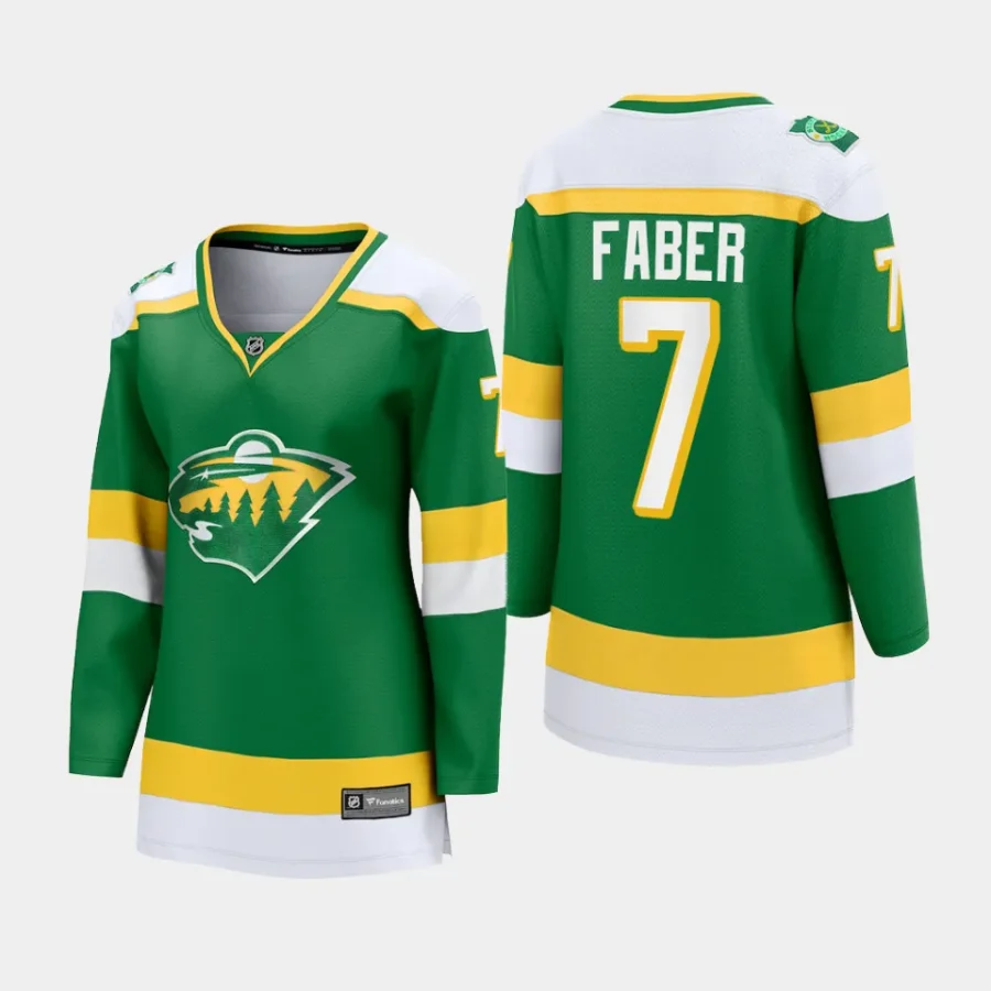 women wild brock faber green 2023 24 alternate premier breakaway player jersey